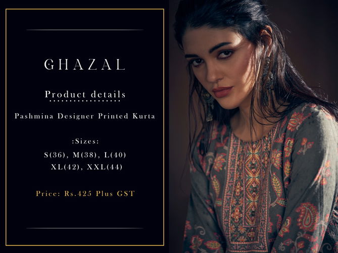 Ghazal Festive Wear Heavy Wholesale Designer Kurtis Pashmina Catalog